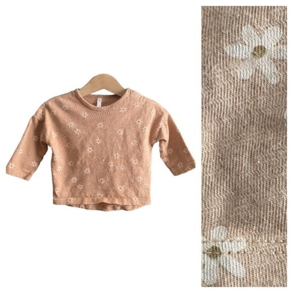 Rylee + Cru Pink Floral Print Long Sleeve Shirt